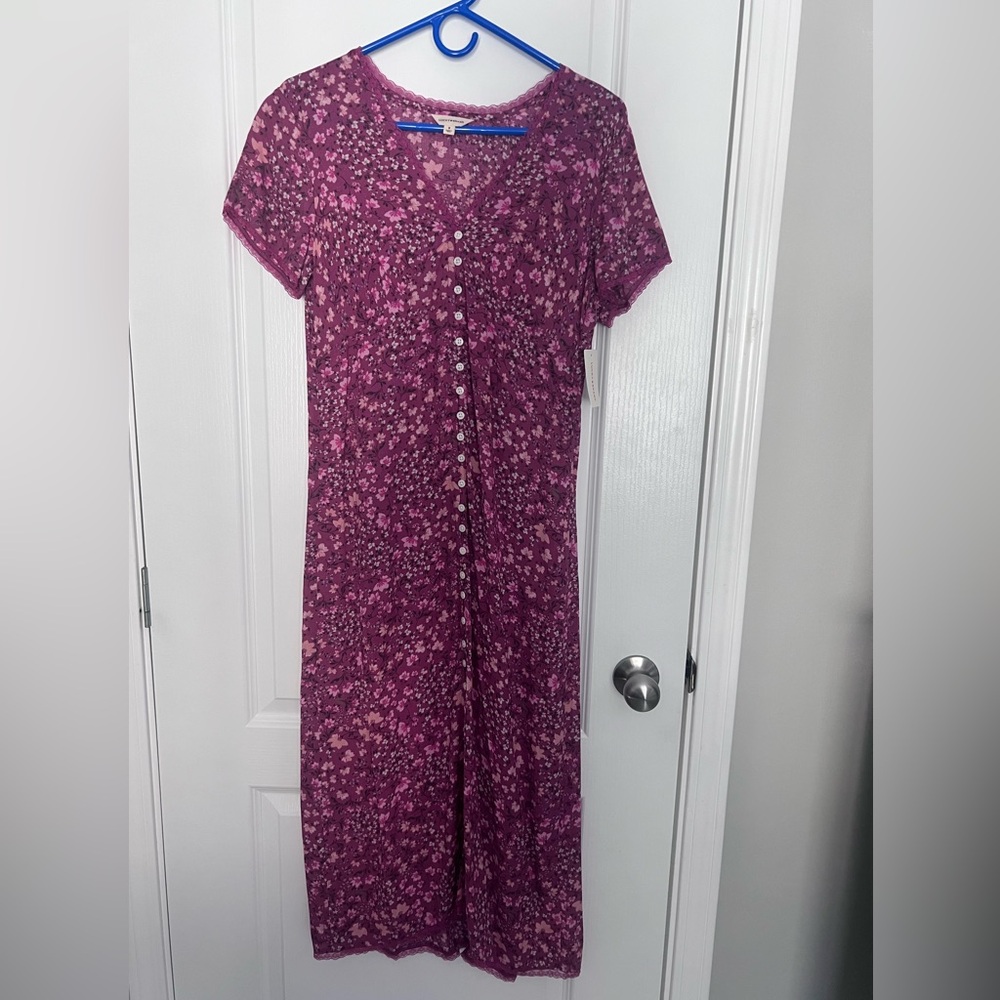 Lucky Brand Pink Floral Midi Dress